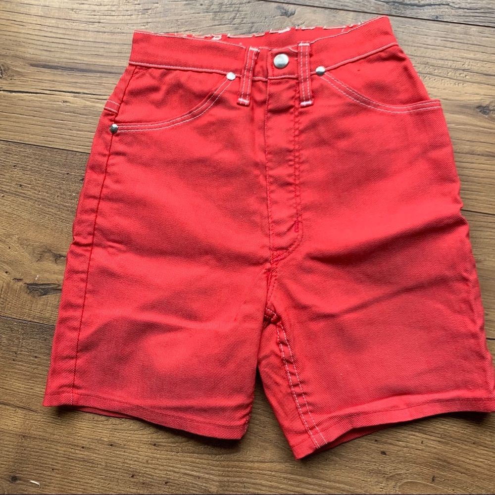 Vintage 1950s Wrangler Shorts Red High Waist - Picture 6 of 7